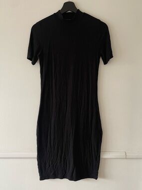 Magaschoni Mock Neck Ribbed Bodycon T-Shirt Dress Size S